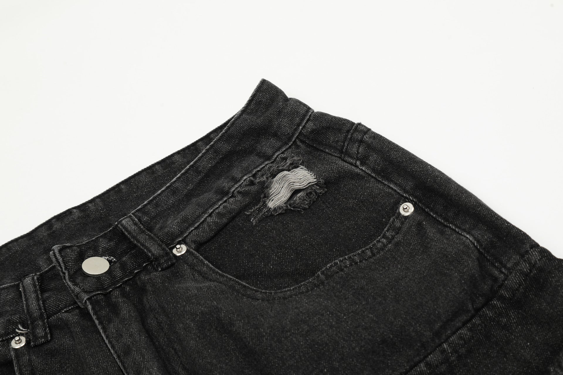 Washed Multi-pocket Work Cargo Jeans